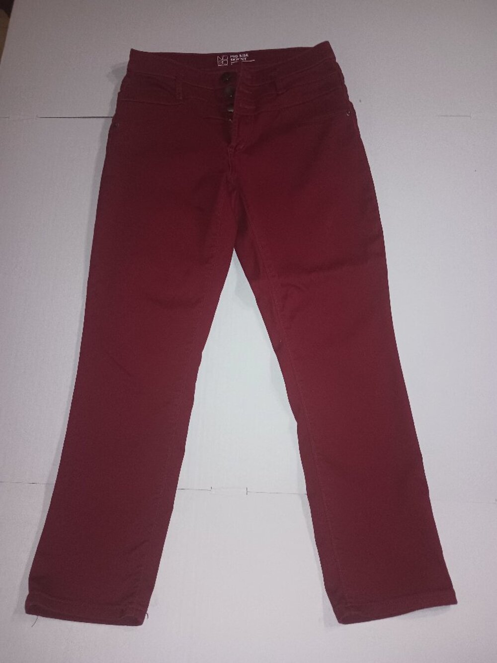 Red NoBo Mid Rise Skinny Jeans
